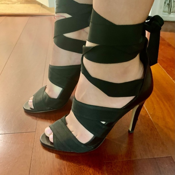 Pinko Black Strappy Heels - Picture 2 of 9
